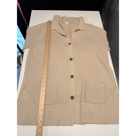 Poetry Womens Knit Cardigan Jacket Size 13 Oatmeal Cotton Hemp Sustainable - Picture 7 of 9